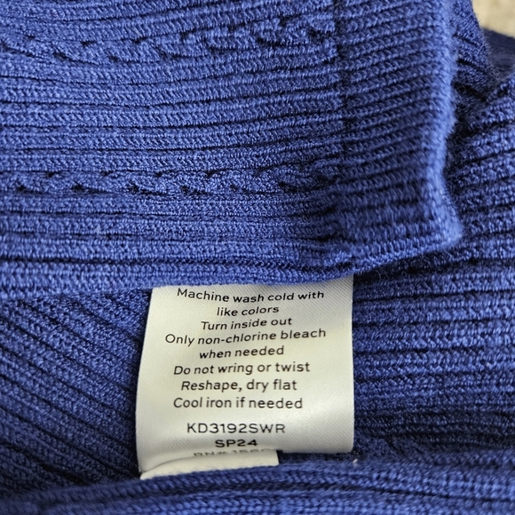 Draper James Sweater Cardigan Navy Blue Long Sleeve Button Up V Neck Rib Knit XS - Picture 8 of 8